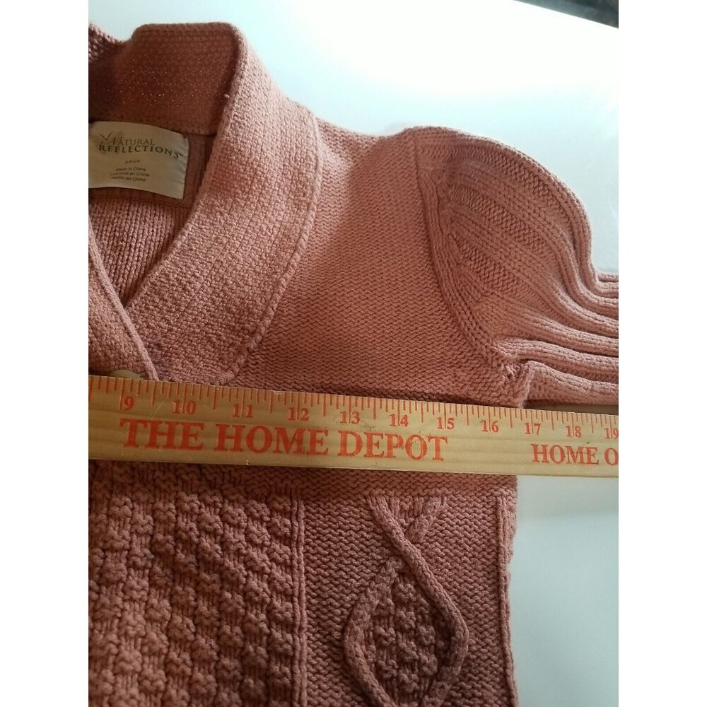 Natural Reflections Womens V Neck Long Sleeve Pullover Cable Knit Sweater Small - Picture 8 of 9